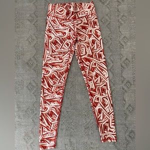 Terez Leggings- Candy Cane Print- small- Excellent Condition